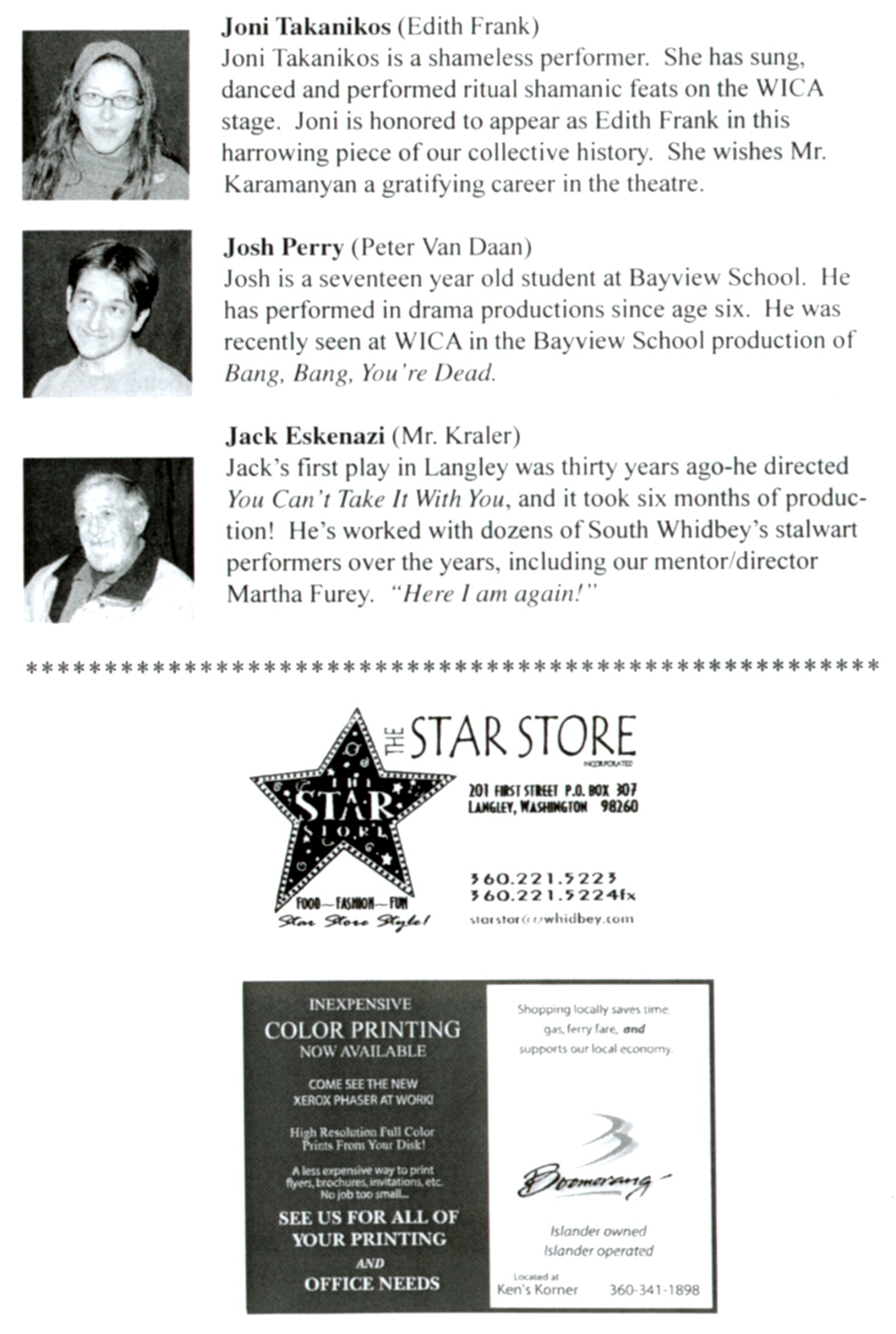 Page5 of Theater Program - Enlarged