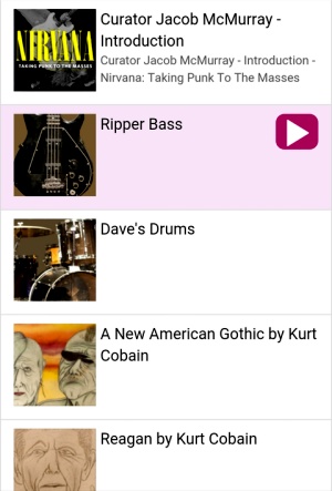 Museum Audio Guide -Nirvana Exhibit screen capture