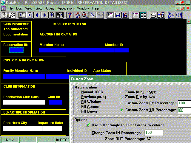 Screen Capture from "DataEase For Windows" 