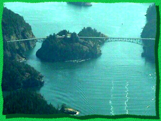 Deception Pass viewed from air.  -Photo by Norm Boynton