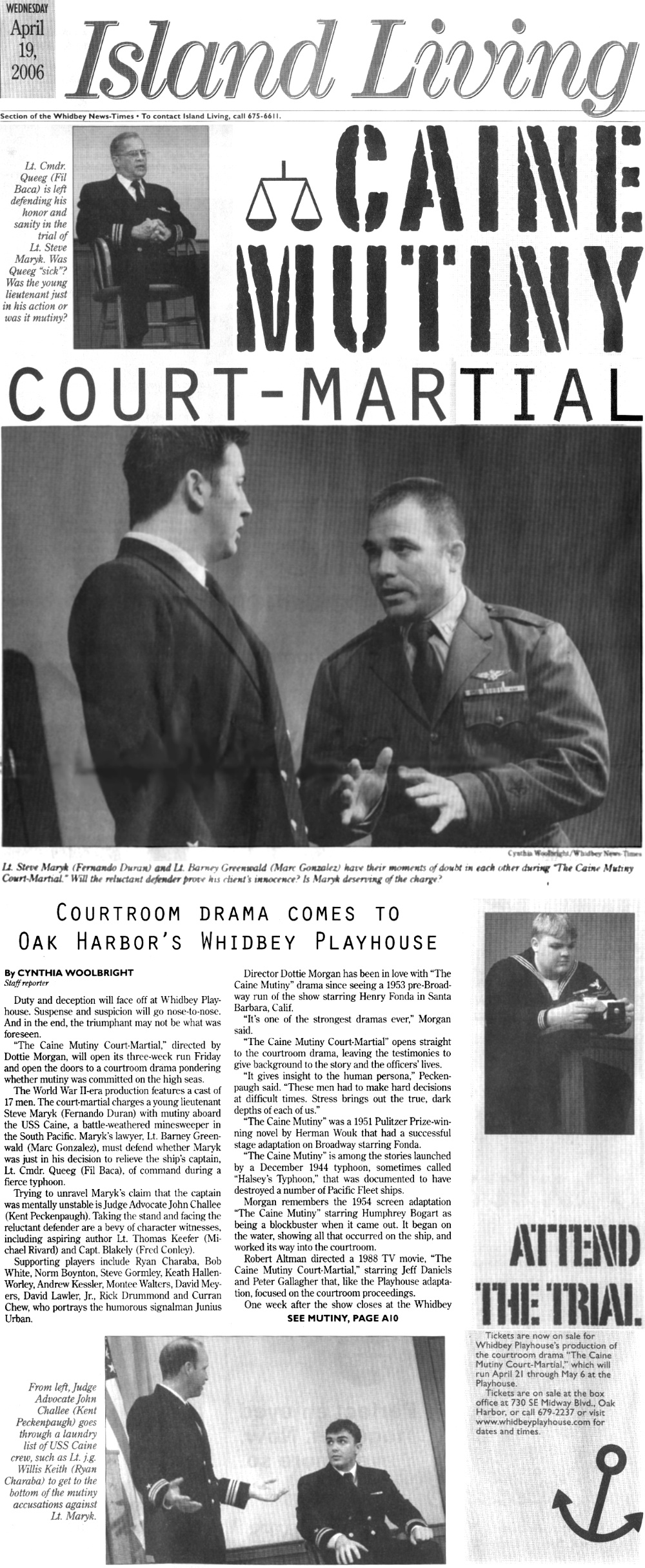 "The Caine Mutiny Court Martial" newspaper Article