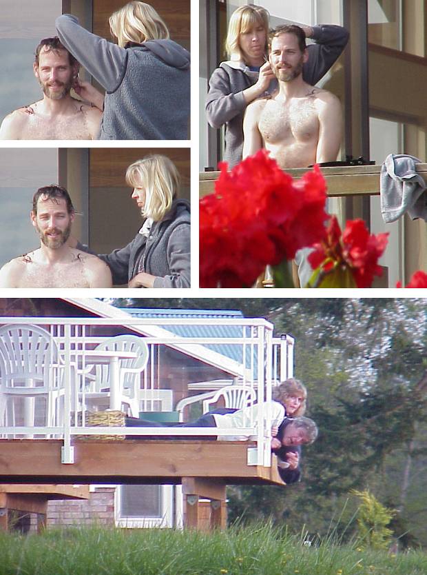 Neighbors on their Decks - April, 2000