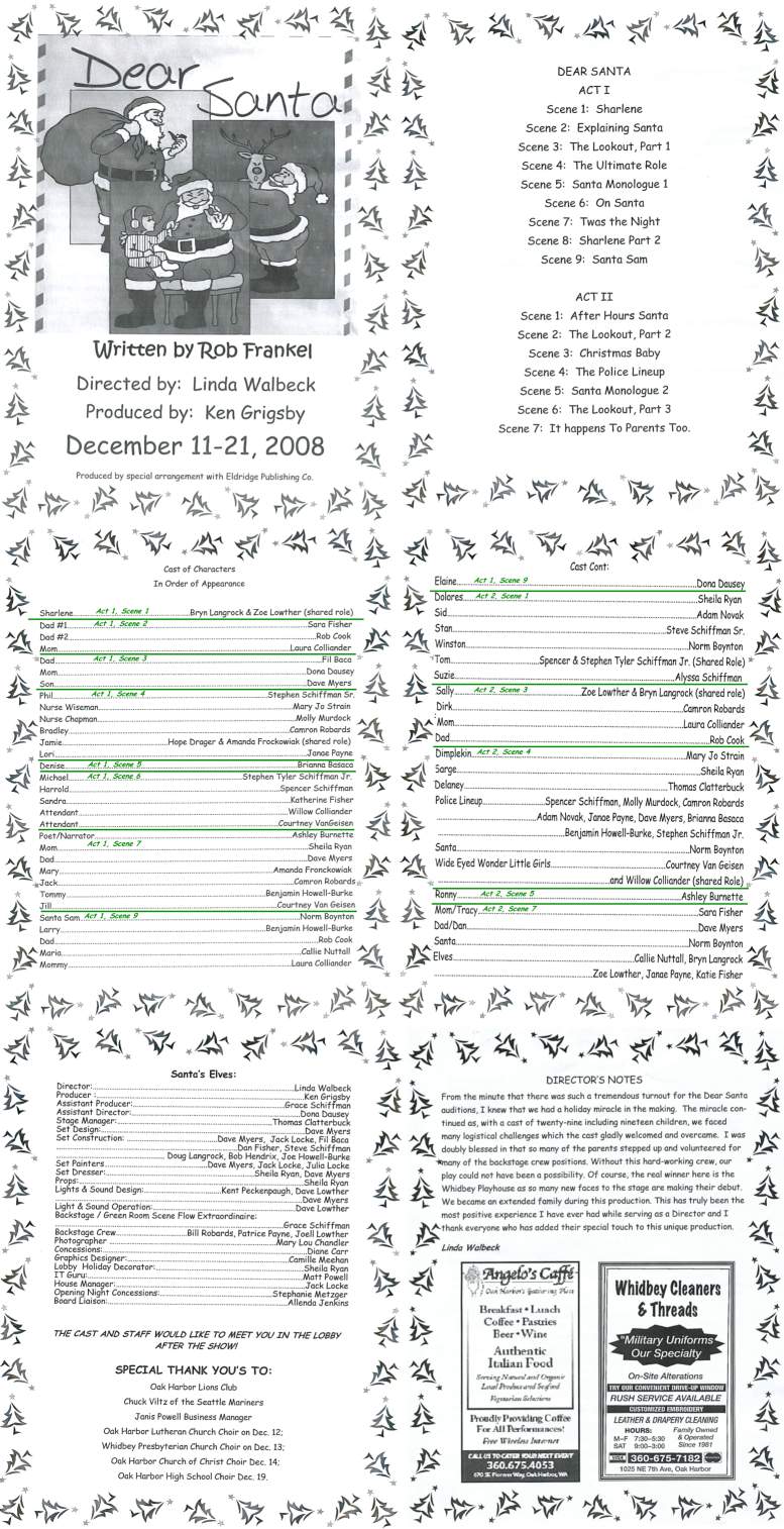 "Dear Santa" Program Pages - 12/11/08
( Click the collage to enlarge it... )