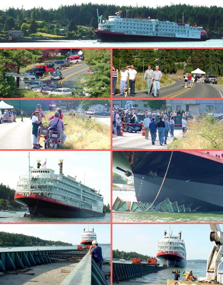 Launching "Empress of the North" at High Tide,
June 16, 2003