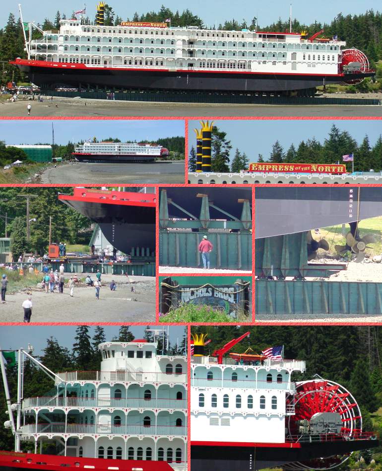 Launching "Empress of the North" at Low Tide,
June 16, 2003