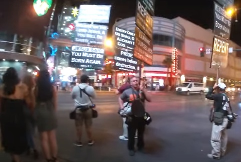 Street preachers in action