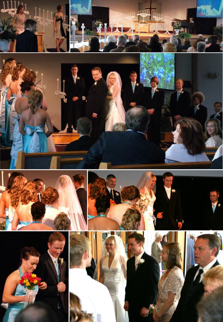 Wedding Ceremony of Rhett and Samantha Walker at Langley's CMA Church - 3/21/09
( Click the photo collage to enlarge it. )