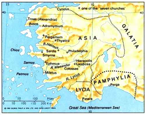 Asia Minor map illustrating "Crucial Steps for Ministry Expansion" sermon - 2/22/09