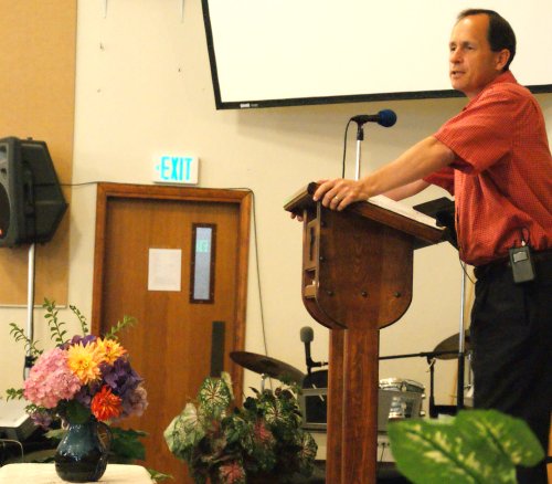 Pastor David Dunaway preaching
 "Breaking Down Barriers" - 8/24/08