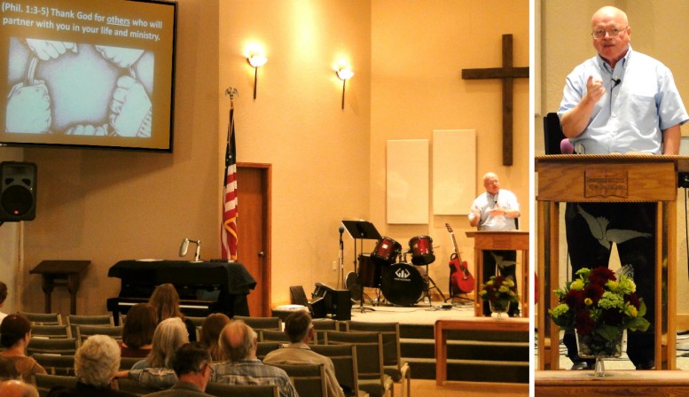 Pastor Charlie Worley preaching
 "Thanksgiving and Joy are Partners" - 9/25/11