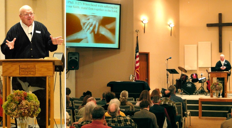 Pastor Charlie Worley preaching
 "No Pain - No Gain" - 10/30/11