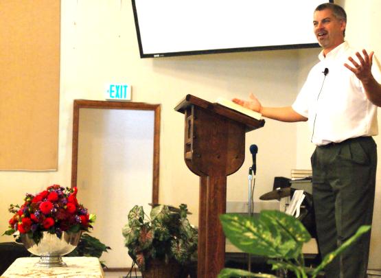 Pastor Phil preaching "Living Under Trial with Joy" - 9/28/08