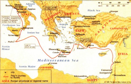 Map of Paul's Journey to Rome - 5/17/09