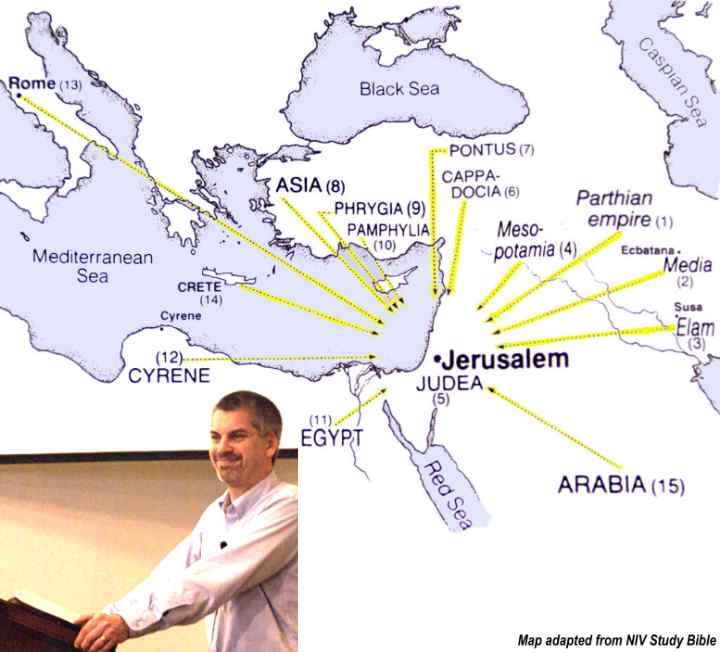 Pastor Phil Stevenson preaching "Power From On High"
3/16/08  ( Map adapted from NIV Study Bible )