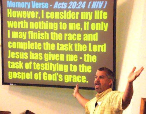 Pastor Phil preaching "A Cause Worth Living For" - 9/7/08