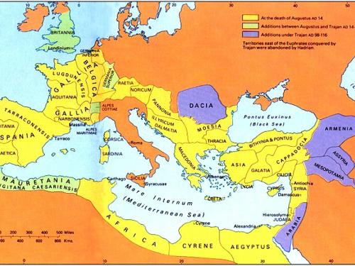 Roman Empire map illustrating "Crucial Steps for Ministry Expansion" sermon - 2/22/09