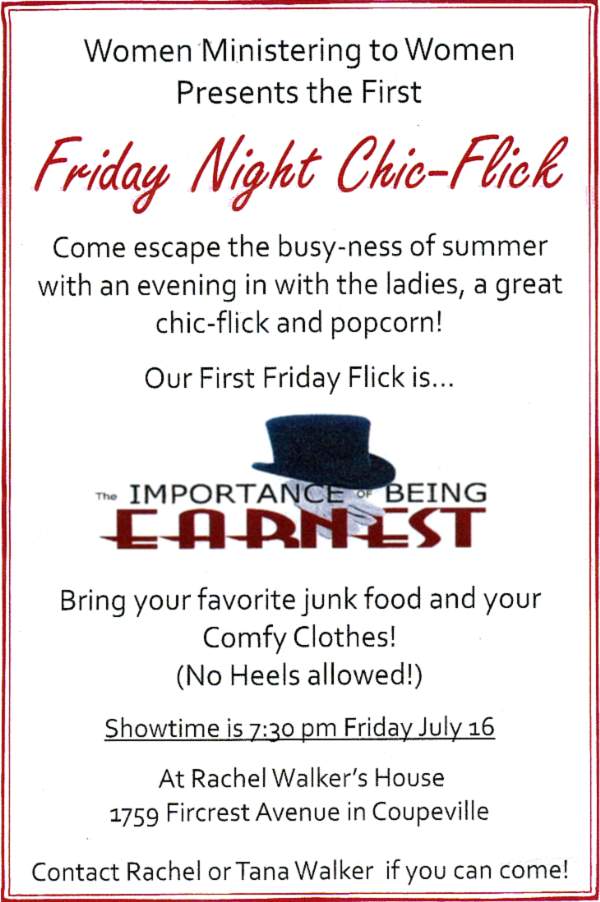 Friday Night Chic-Flick - 7:30 July 16, 2010