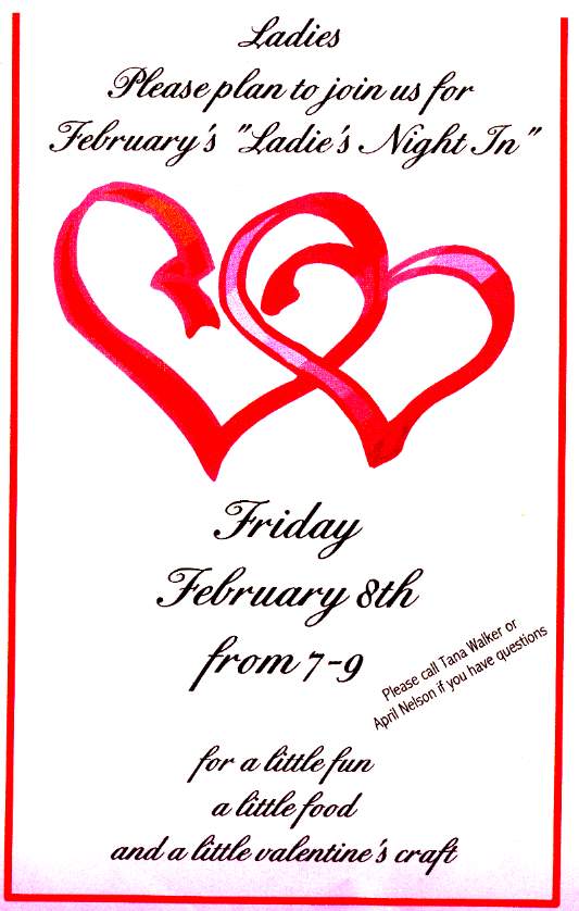 Ladies Night In - Friday, Feb.8, 7-9 PM