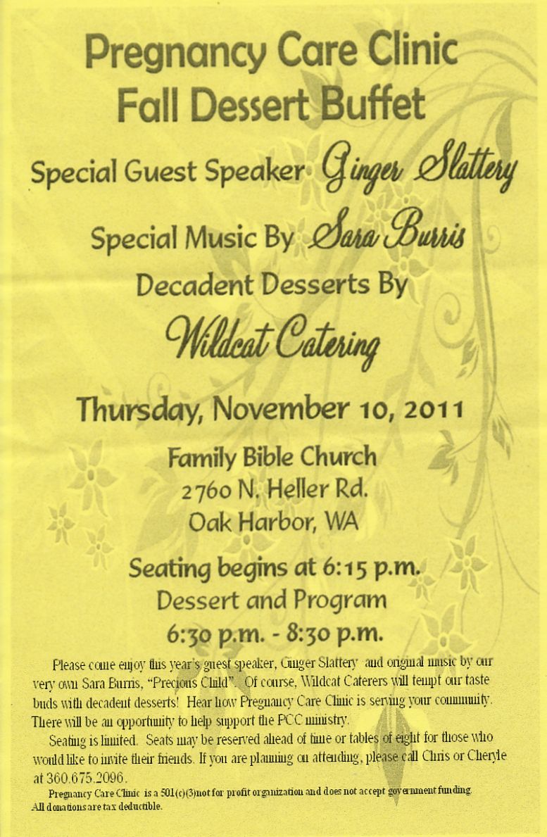 PCC Fall Dessert Buffet - 6:30 PM - 11/10/11