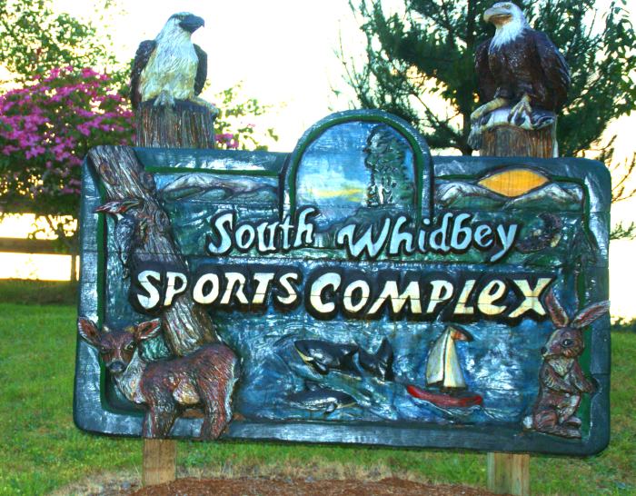 Sign at entrance of South Whidbey Sports Complex on Langley Road