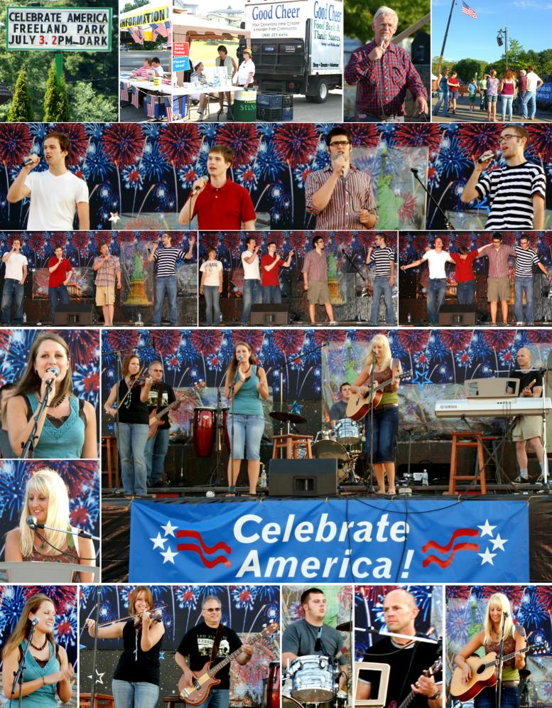 Celebrate America 2009 - Stage Show
"Slap Happy" and "Chance of Rain" -7/3/09
( Click the photo collage to enlarge it. )