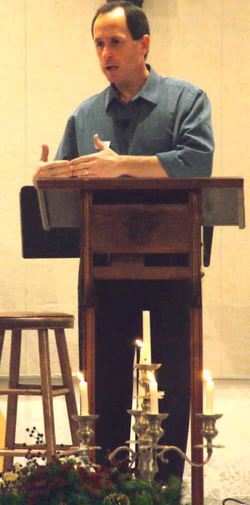 Pastor David preaching 
"The First Christmas Response"  - 12/20/09