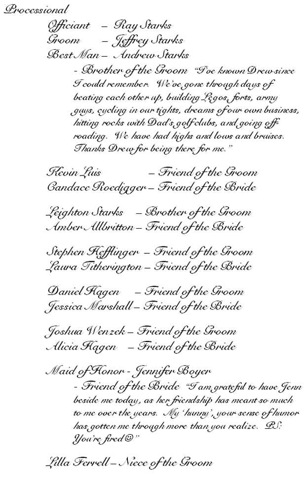 Wedding Program - Page 2