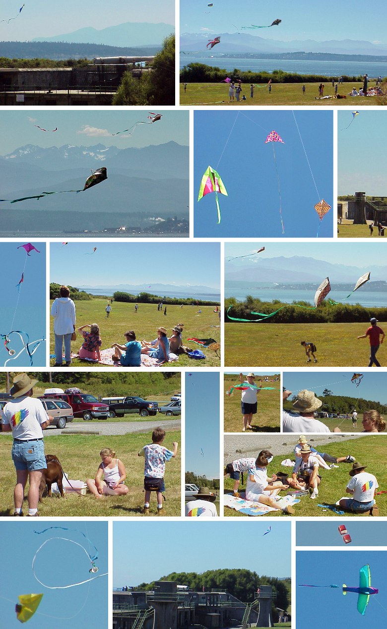 Flying Kites at Fort Casey - 7/30/00
(Click to enlarge)