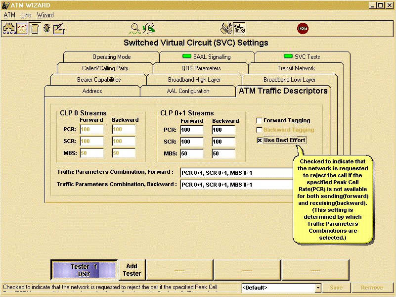 SVC Settings Screen