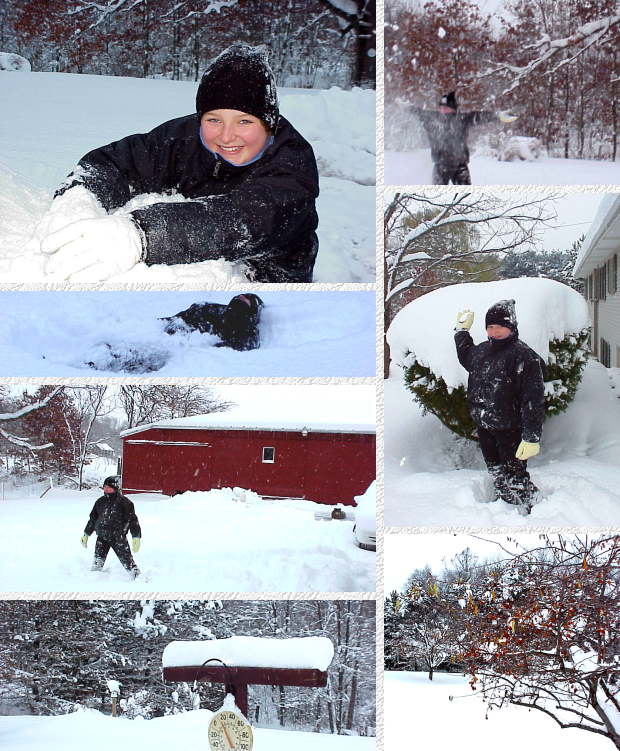 Lots of Snow at Judy's - November 21, 2000